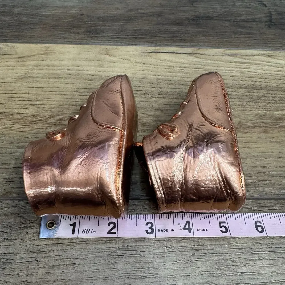 Vintage Copper Bronze Baby Shoes Keepsake Memories Room Decor
